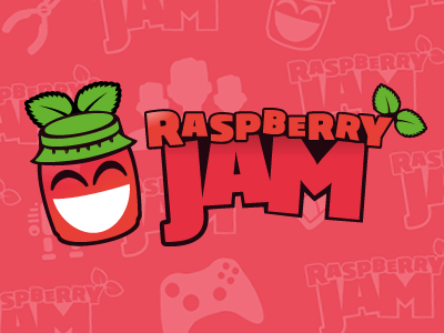RaspberryJam logo character jam jam jar logo raspberry pi