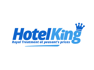 Hotel King blue crown hotel id logo