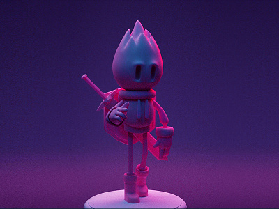 Chispa (Spark) 3d blender character design original concept video game