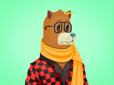 DesignaBear bear character design graphic design hipster illustration vector