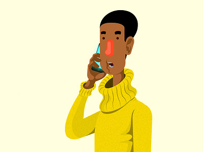 On Call character design illustration phone tech vector