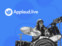 Applaud.live platform linear design creative branding website saas logo brand drummer musician booking platform gig music applaud