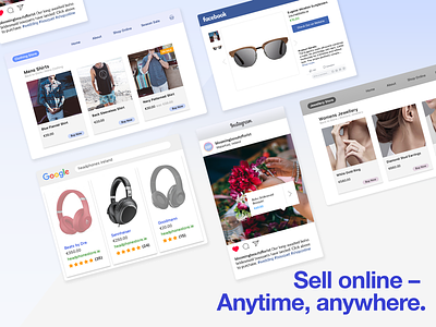 Sell online - Anytime, anywhere. color transition colour transition ecommerce float header semi flat violet website