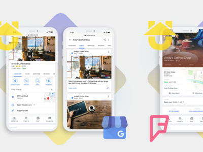 Your Listing Updater gradient color transition colour transition float mockup iphone x foursquare google my business listings homepage website