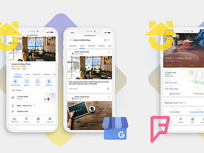 Your Listing Updater color transition colour transition float foursquare google my business gradient homepage iphone x listings mockup website