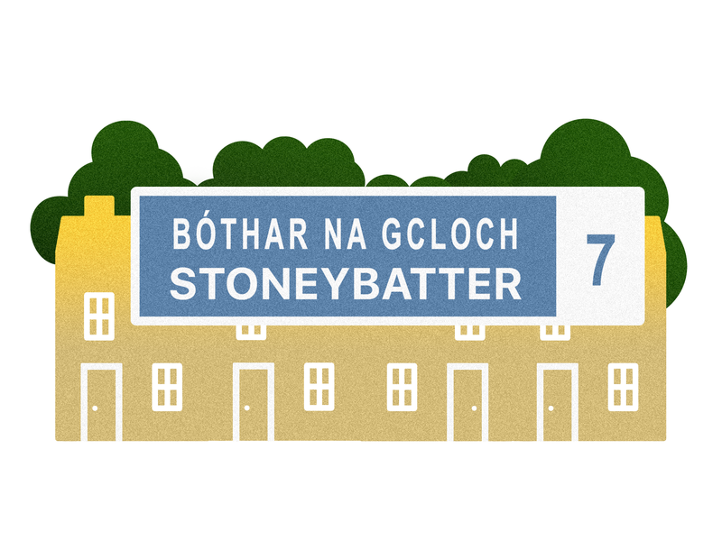 Dublin Location Graphic graphic design ireland dublin colour transition gradient colour tranisition color transition cute neighbourhood neighborhood street sign location careers page website graphic website