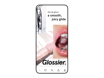 Glossier eComm Concept beauty prototype shopping bag checkout e-commerce experience design ux adobe xd glossier