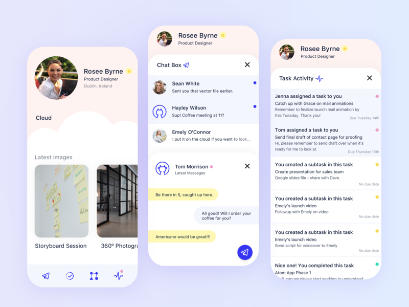 Team-working Concept design creative ui ux ui user interface photoshop adobe daily concept team work activity feed profile messengers chat app inbox chat box project management tool task list task app teamwork