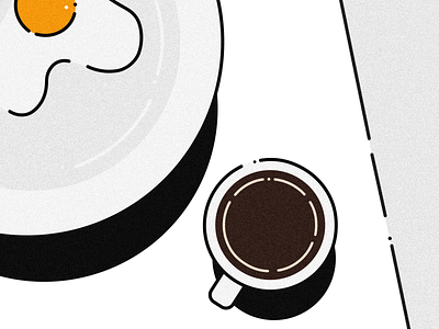 Linear Breakfast art breakfast creative daily doodle egg illustration java linear lineart monochrome