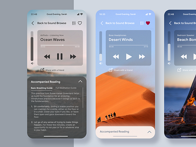 Sleep Sounds App Concept app asmr audio app front end design sleep sounds sounds ui ui ux user interface user interface design