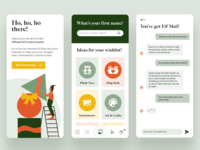 Some Christmas Fun! uiux visual design pastel daily ui app concept vector illustration ui fun children kids wishlist homescreen messenger messages chat elf santa christmas