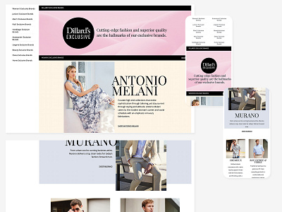 Dillard's Exclusive Brands Page content design css design flexbox html responsive design retail ui