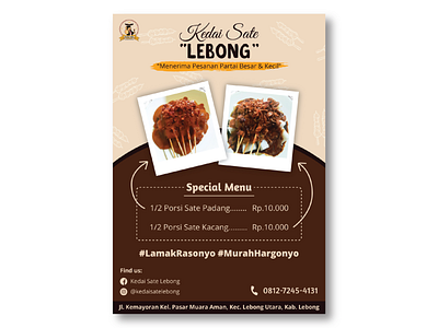 Sate Food Poster branding delicious design food good indonesia instagram pamphlet poster sate store