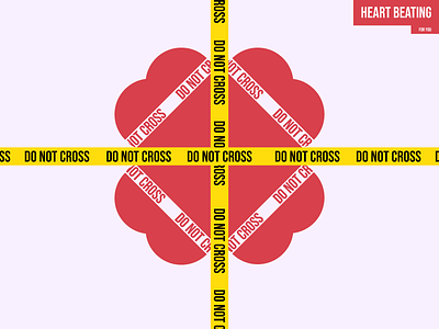 Do Not Cross my heart heart illustration police line