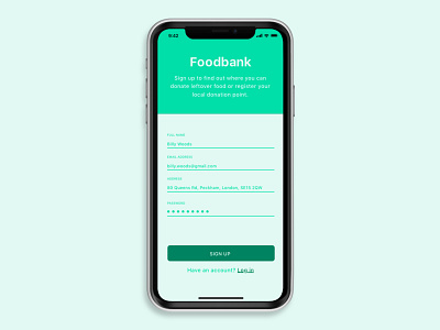 Foodbank Sign Up dailyui design foodbank sketch ui