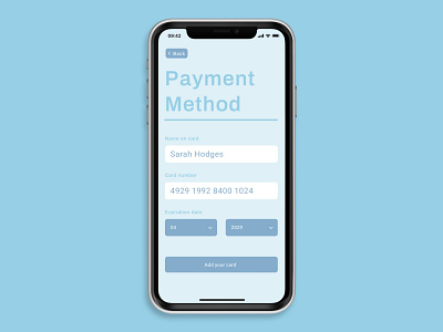 Payment Method archivo clean ui dailyui heebo paymentcard