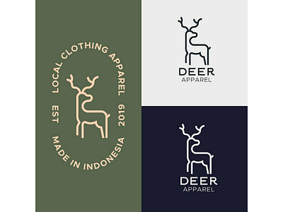 Deer Apparel apparel branding clothing deer logo modern simple tag