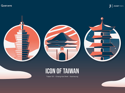 Taiwan Landmarks design flat illustraion illustration landmark modern taipei taiwan