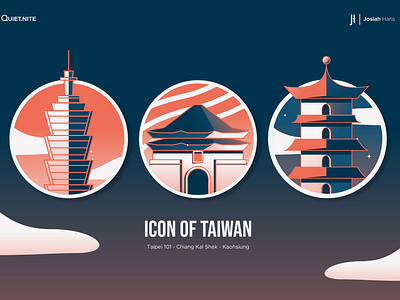 Taiwan Landmarks design flat illustraion illustration landmark modern taipei taiwan