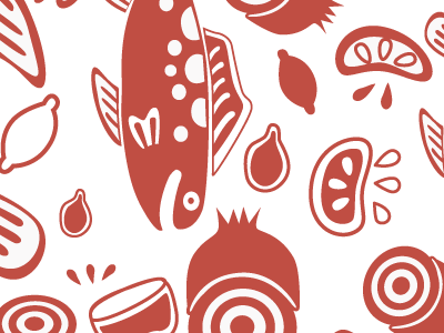 Vintage inspired Fish Pattern illustration pattern design