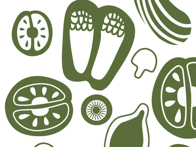 Vintage inspired Veggies Pattern illustration pattern design