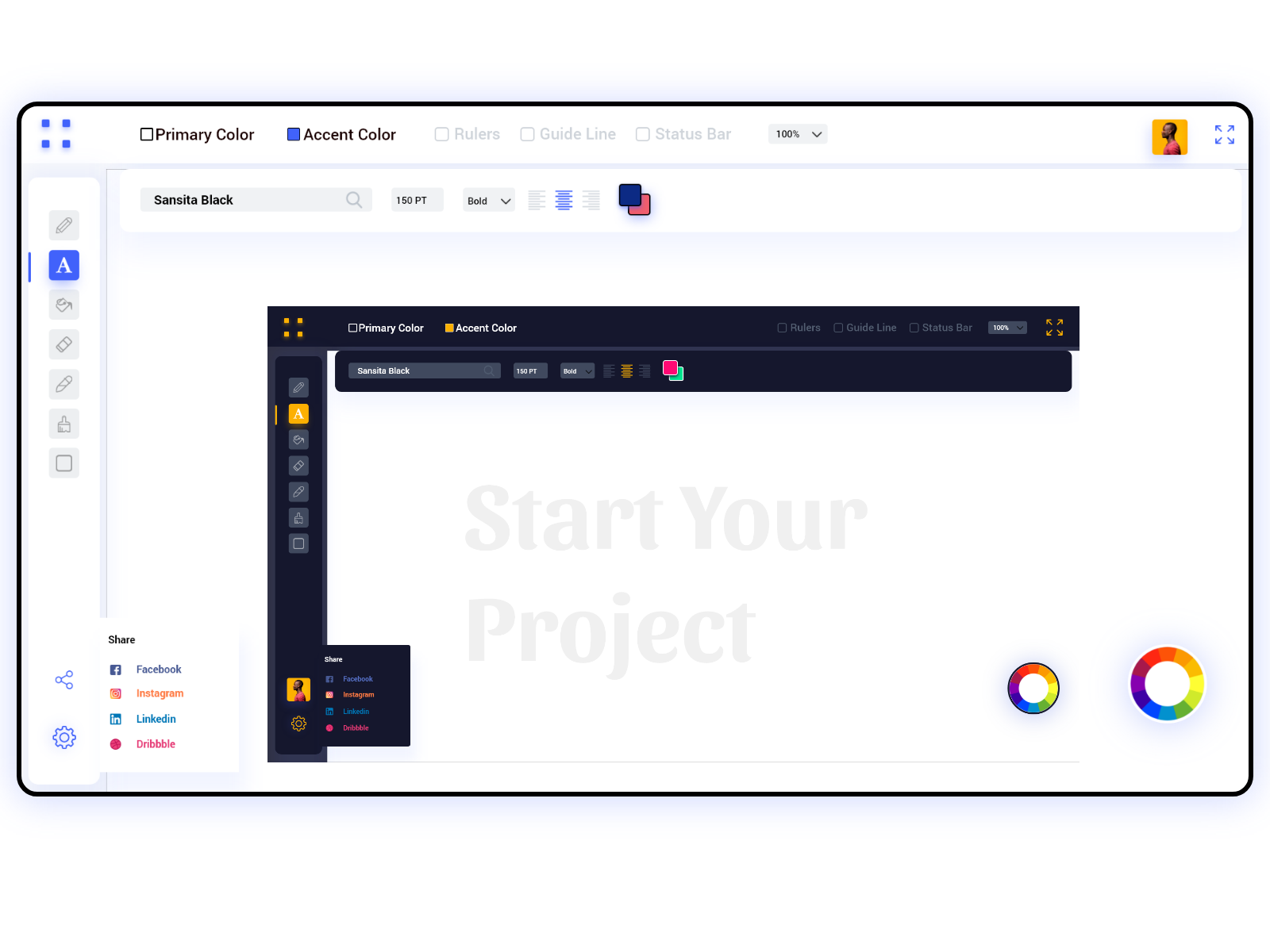 Social media post editor concept by Tuhin Manna on Dribbble