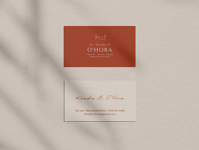 Dr Kendra O'Hora Business Cards + Brand Identity Design brand design brand identity branding business card graphic design logo logo design small business