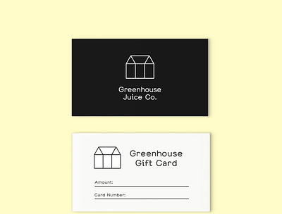 Greenhouse Juice Co. Card Design branding business card design gift card graphic design marketing small business
