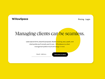 WillowSpace Client Management Website Design