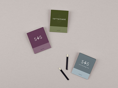 Matchbooks for Satya + Sage brand design brand identity brand packaging branding icon design logo logo design packaging packaging design submark