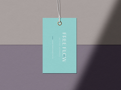 Free Flow Active Apparel Hangtag brand design brand identity brand packaging branding design graphic design logo logo design packaging packaging design small business typography