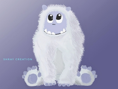 Yeti : The Abominable Snowman 2d adorable blue cute illustration mountains mysterious white yeti