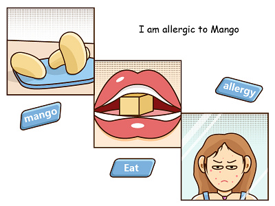 Mango allergy illustrations story