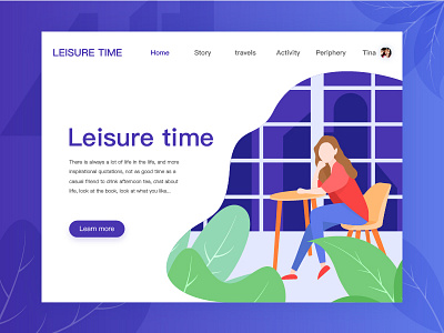 Leisure time illustrations，leisure time，ui，web