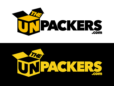 The UNpackers brand branding identity logo unpack