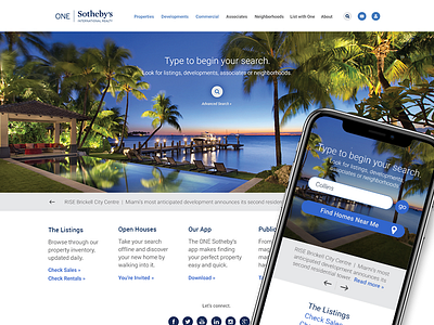 ONE Sotheby's Realty Website