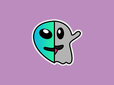 Alien & Ghost alien cute design emoji ghost gradient illustration sticker design vector