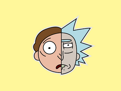 Rick and Morty. cartoon character emoji illustration rick and morty science tv series sticker vector art