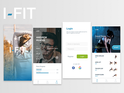 I-FIT Health & Fitness App Design Exploration design challenge design exercise design exploration fitness app health app ui design uiux ux design