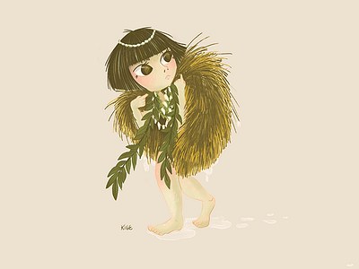 Kappa Moo Wahine character design girl hawaii illustration lei obake