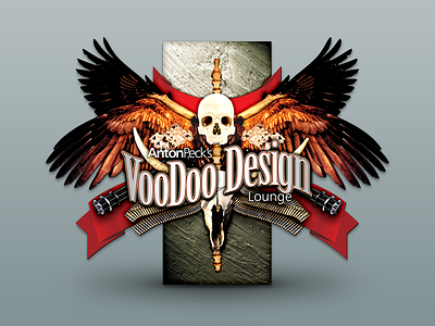 VooDoo Design Lounge archive feathers gun skull texture