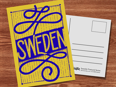 Swedish Postcards - No.01 hand drawn letters hand lettering illustration illustrative lettering lettering project lettering series passion project personal project postcard design sverige sweden swedish typography vector artwork vector illustration vykort