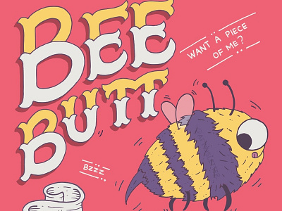 Bee Butt animal bee children book childrens illustration flying funny hand lettering illustration illustrative lettering inkscape kids illustration mischief typography