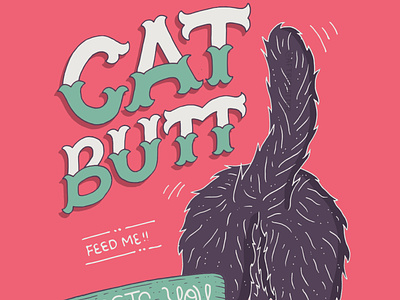 Cat Butt alphabet book animal cats children book illustration funny hand lettering illustration lettering passion project vector vectorart vintage