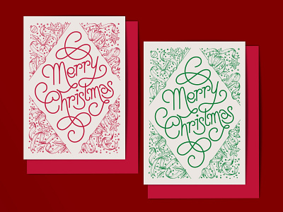 Merry Christmas calligraphy card mockup festive flourishing greeting card hand drawn hand lettering happy holidays illustrative lettering monoline ribbons seasons greetings swashes vector lettering whimsical