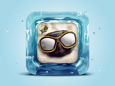 Water Goggles blue c4d goggles icon water zbrush