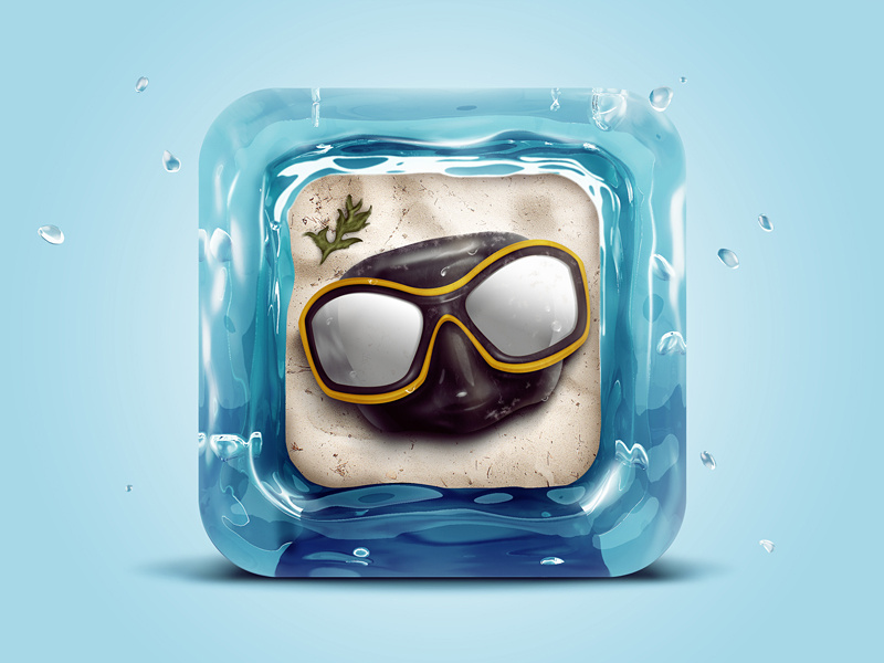 Water Goggles water c4d zbrush goggles icon blue