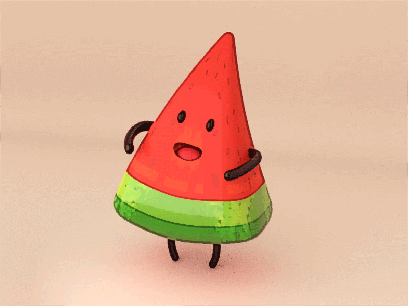 Watermelon Boy 3d ae after effects animation c4d dance fruits green illustration motion watermelon