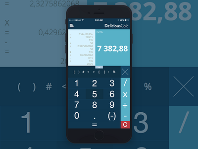 Delicious Calculator DailyUI #003 003 app appdesign behance calculator dailyui design designer dribbble ios iosapp iosdesign iosinspiration