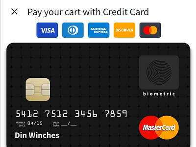 Biometric credit card card fingerprint form input interaction interface ios mobile typing ux